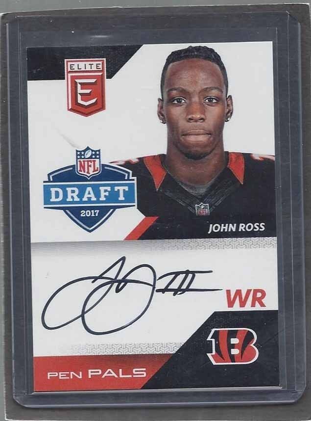 JOHN ROSS 2017 PANINI ELITE PEN PALS ON CARD BENGALS ROOKIE AUTO RC
