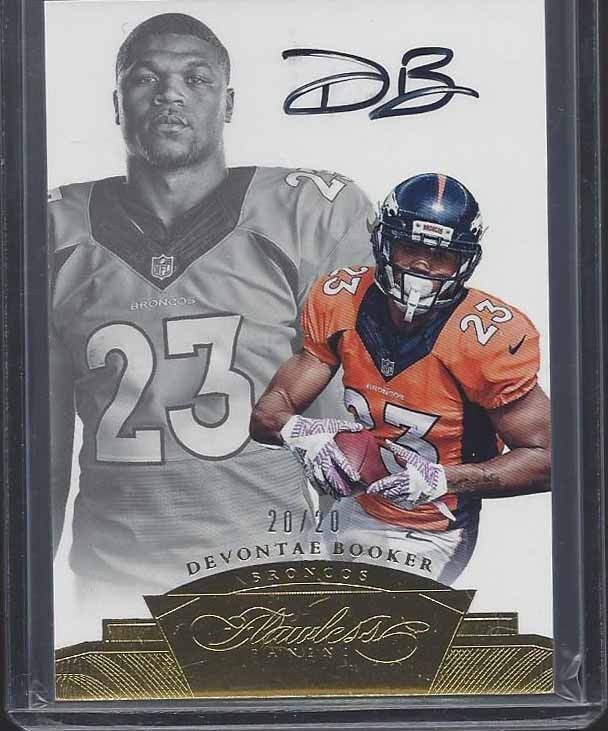 DEVONTAE BOOKER 2016 FLAWLESS GOLD BRONCOS ON CARD ROOKIE AUTO RC #D 20/20