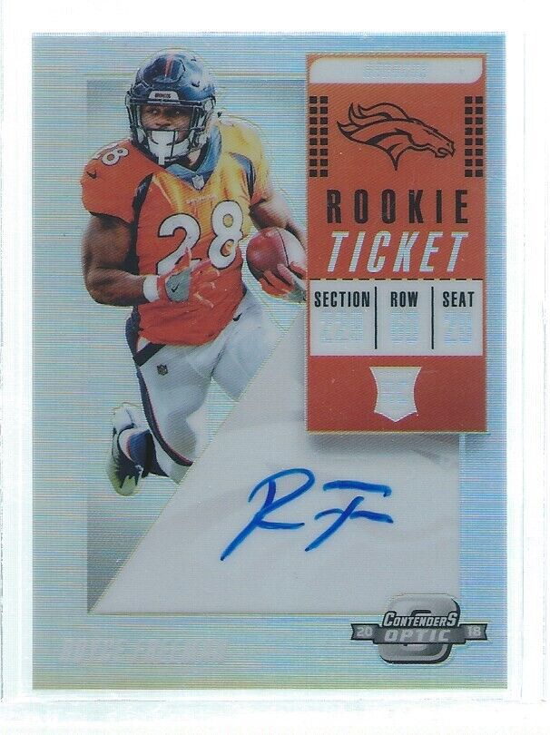 ROYCE FREEMAN 2018 CONTENDERS OPTIC PRIZM ROOKIE TICKET ON CARD AUTO RC #124