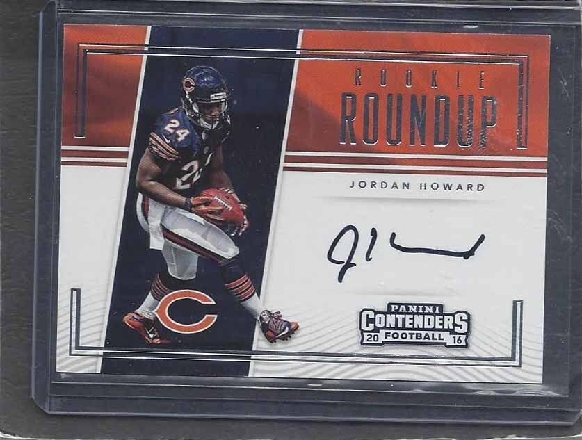 JORDAN HOWARD 2016 PANINI CONTENDERS ROOKIE ROUNDUP BEARS ON CARD AUTO RC #24