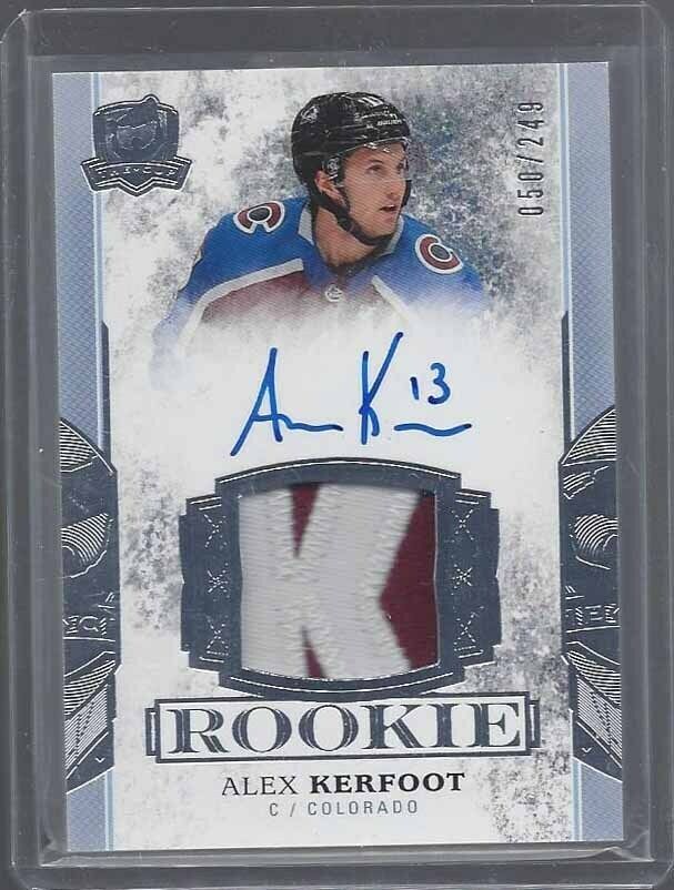 ALEX KERFOOT 2017-18 UPPER DECK THE CUP RPA LETTER K PATCH AUTO RC #D 50/249
