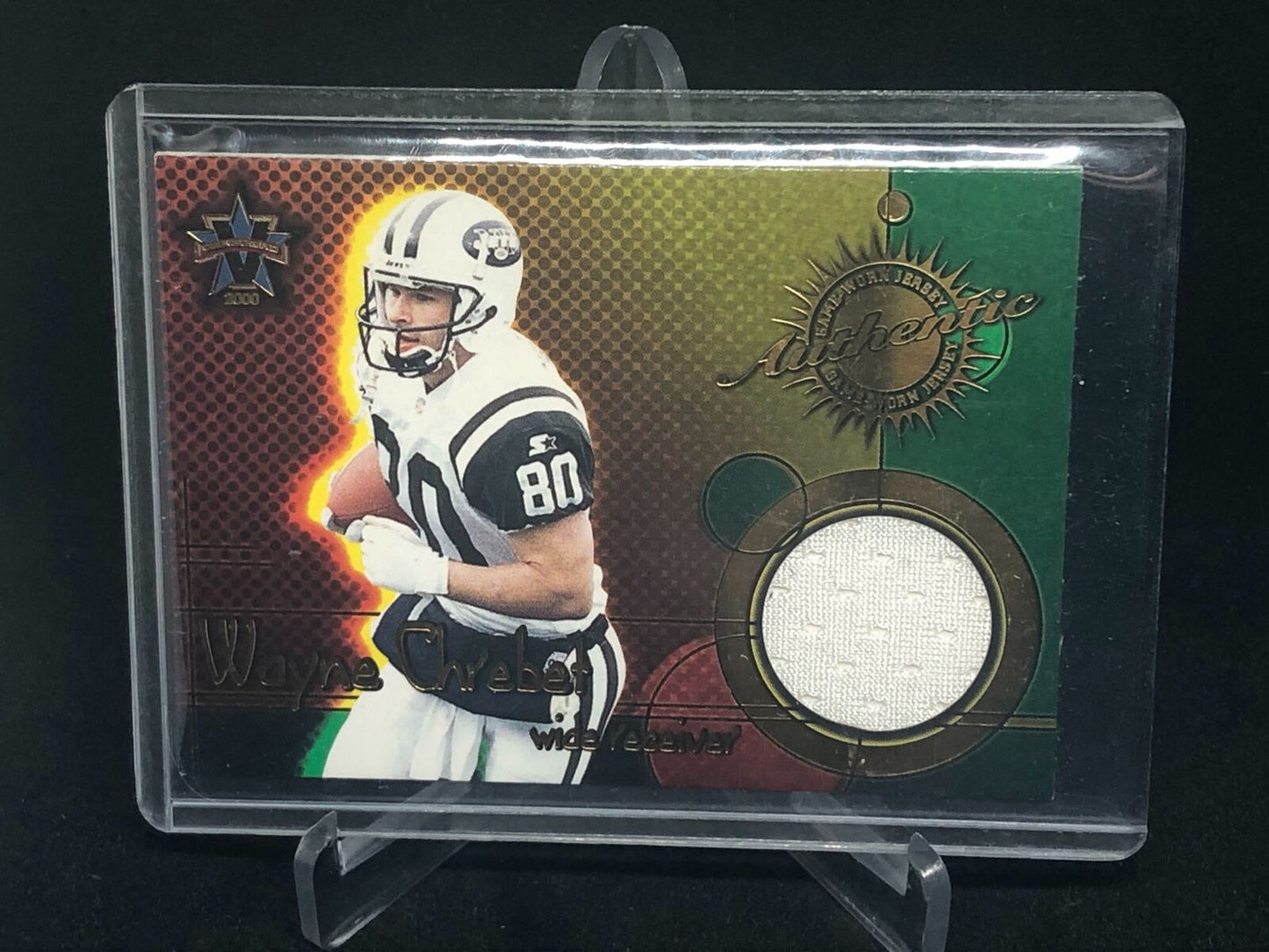 WAYNE CHREBET 2000 VANGUARD GAME WORN JERSEY RELIC # 5