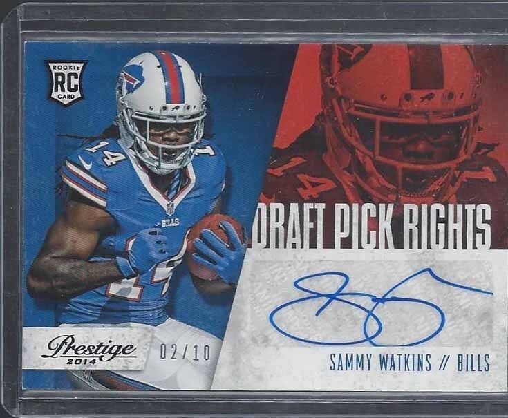 SAMMY WATKINS 2014 PRESTIGE DRAFT PICK RIGHTS BLACK ROOKIE AUTO RC #D 2/10