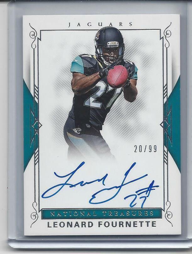 LEONARD FOURNETTE 2017 PANINI NATIONAL TREASURES ON CARD ROOKIE AUTO RC #D 20/99