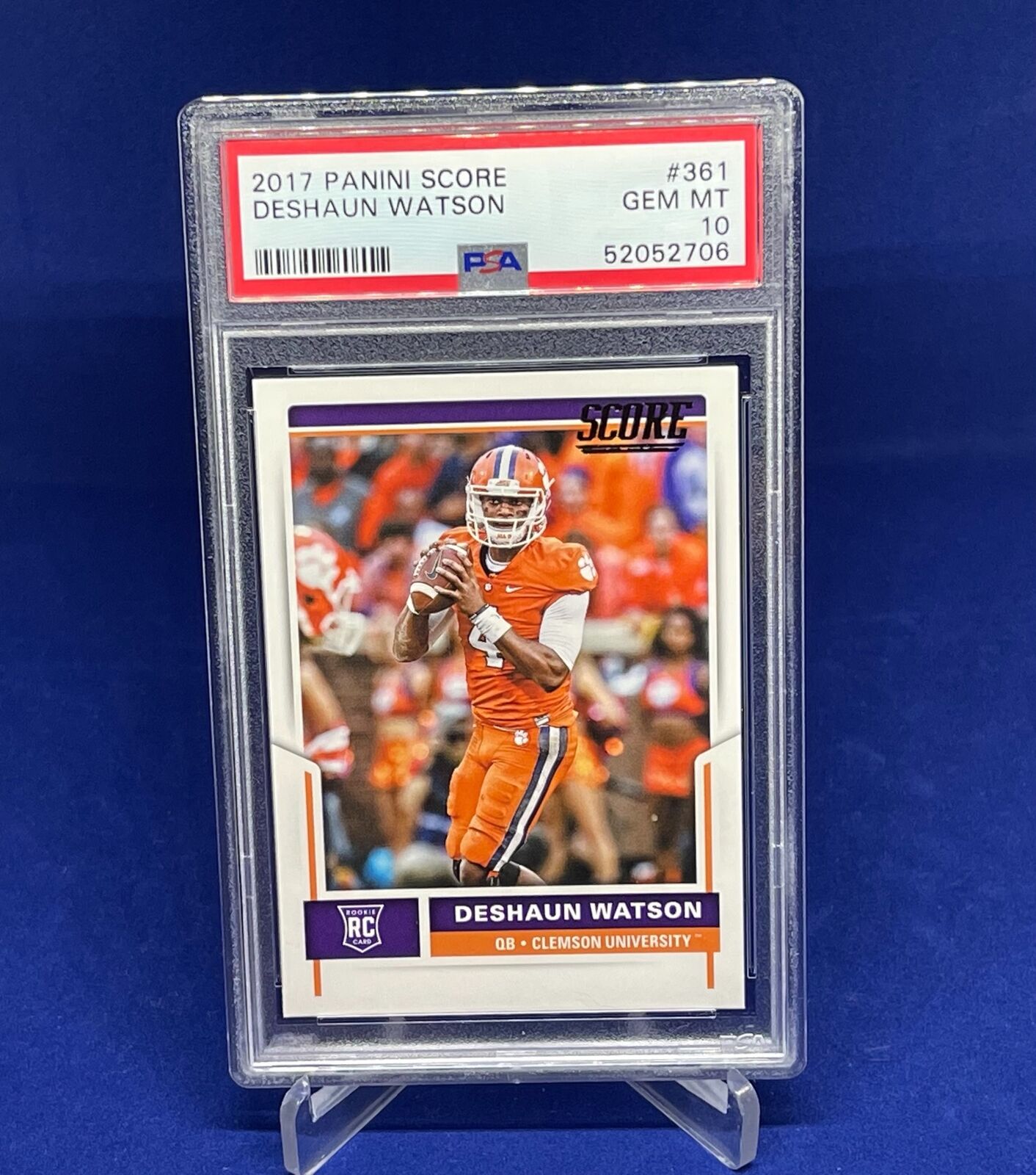 DESHAUN WATSON 2017 PANINI SCORE RC ROOKIE #361 PSA 10 GEM MINT
