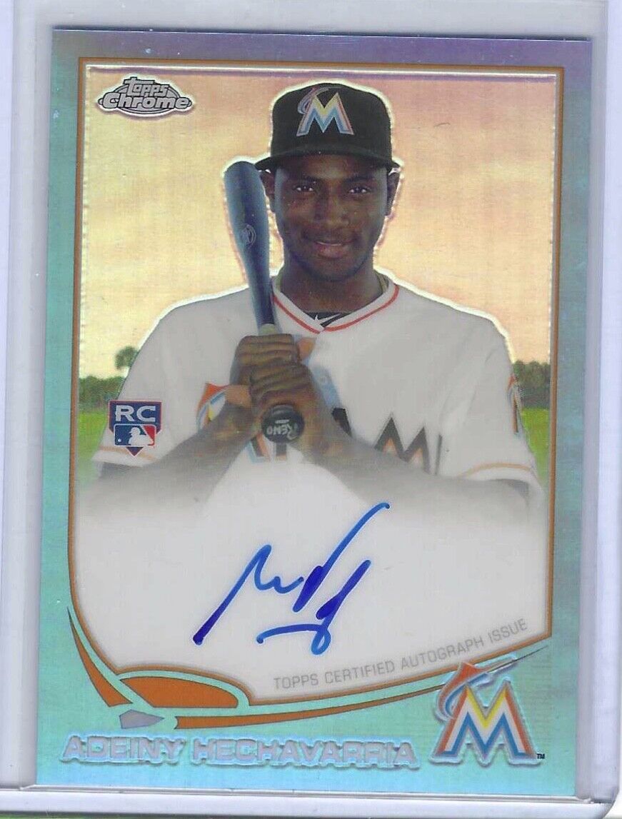 ADEINY HECHAVARRIA 2013 TOPPS CHROME LIGHT BLUE REFRACTOR AUTO RC #D 43/199