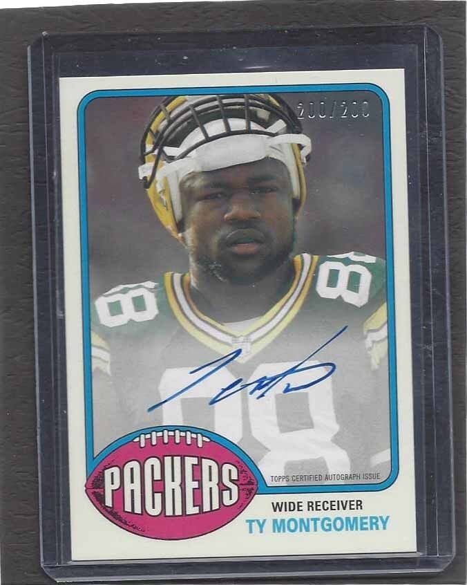 TY MONTGOMERY 2015 TOPPS 1976 RETRO GREEN BAY PACKERS ON CARD AUTO RC #D 200/200