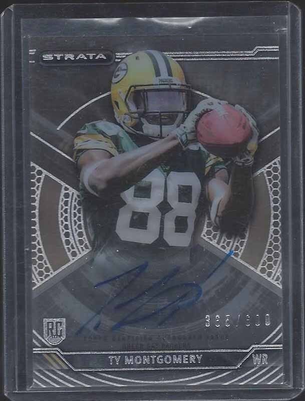 TY MONTGOMERY 2015 TOPPS STRATA PACKERS ON CARD ROOKIE AUTO RC #D /800