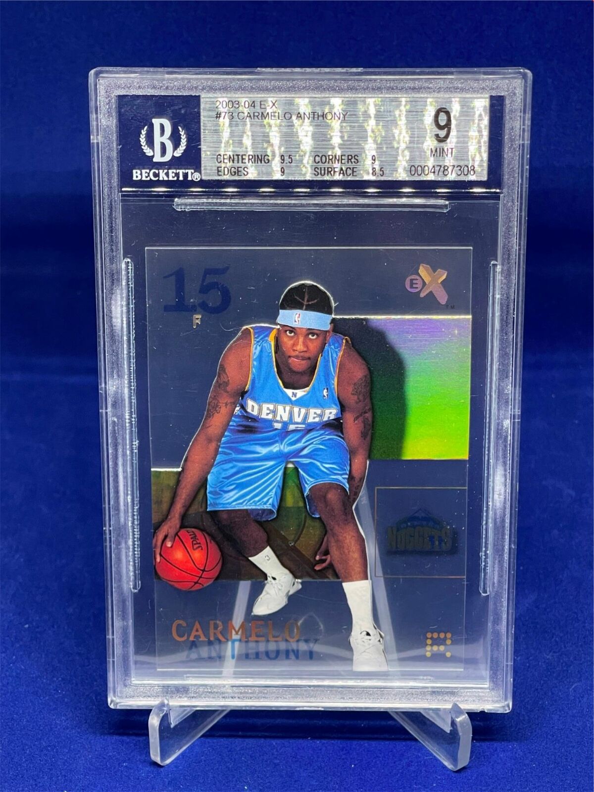 CARMELO ANTHONY 2003-04 EX E-X ROOKIE RC #73 BGS 9 MINT