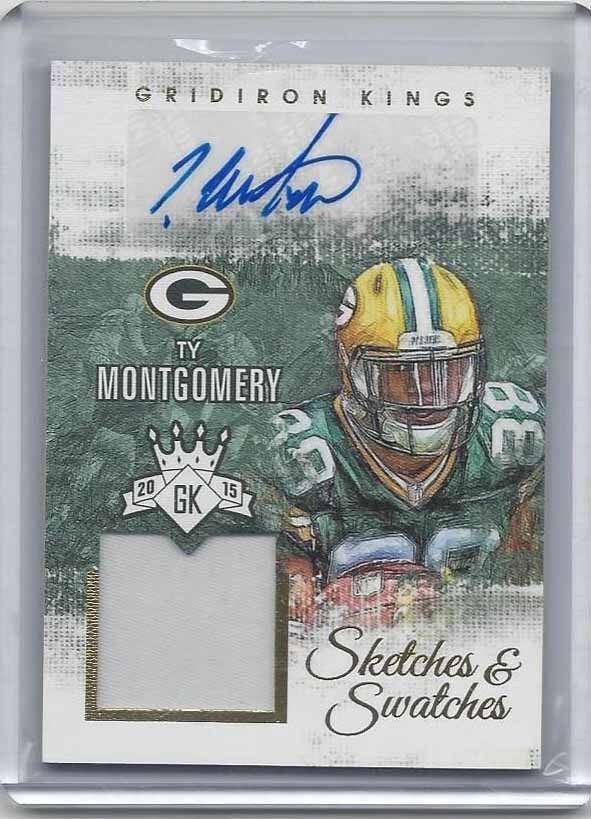 TY MONTGOMERY 2015 GRIDIRON KINGS SKETCHES & SWATCHES GOLD JERSEY AUTO RC #D /49