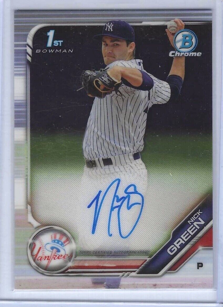 NICK GREEN 2019 BOWMAN CHROME 1ST PROSPECT ON CARD AUTO #CPA-NG