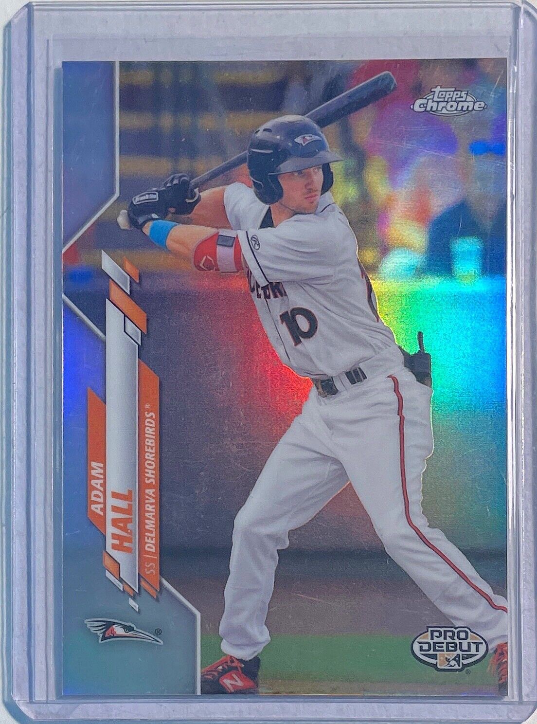 ADAM HALL 2020 TOPPS PRO DEBUT PROSPECT SILVER CHROME REFRACTOR #D 72/99