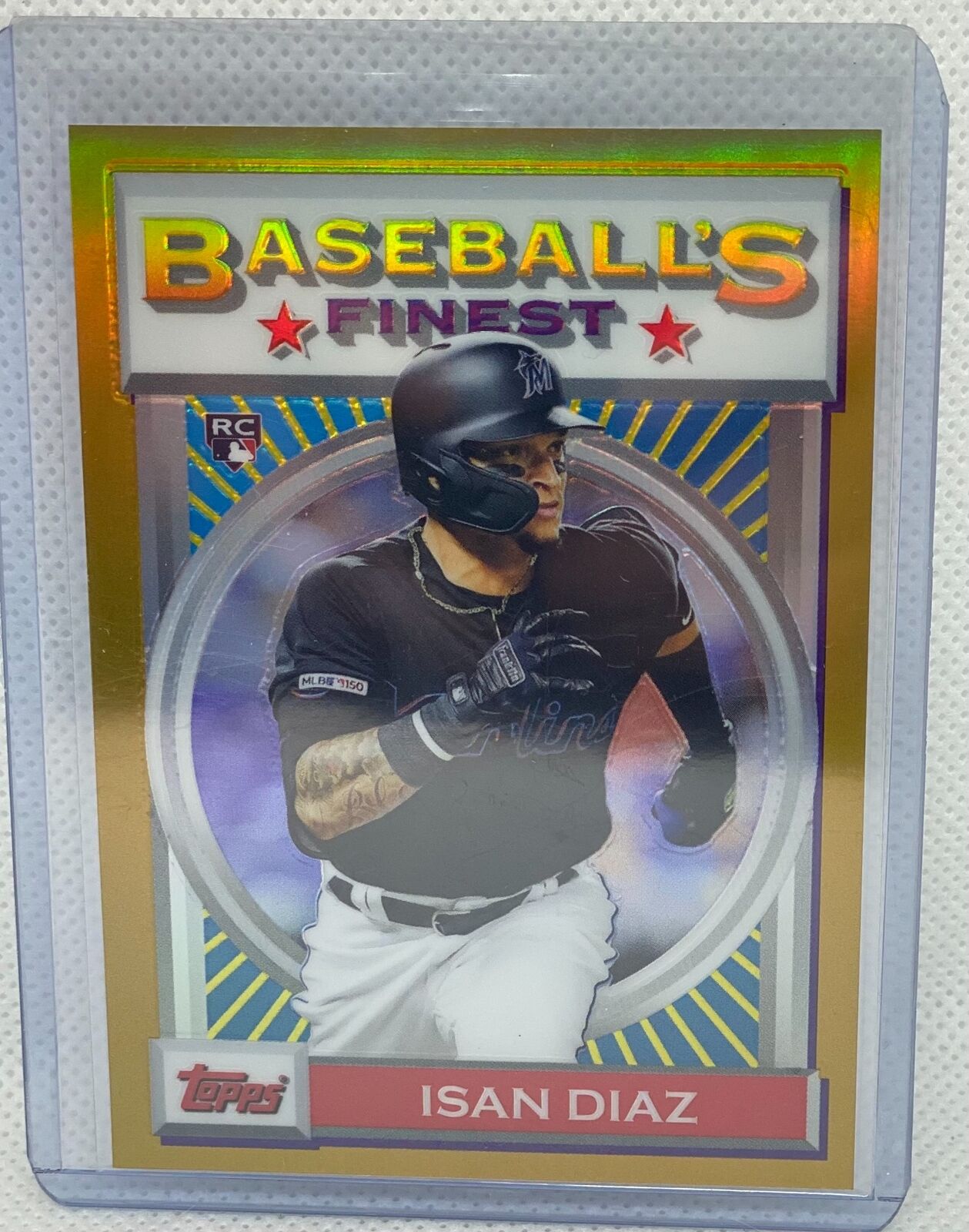ISAN DIAZ 2020 TOPPS BASEBALL'S FINEST FLASHBACKS GOLD REFRACTOR RC #D 46/50
