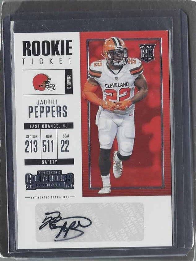 JABRILL PEPPERS 2017 CONTENDERS ROOKIE TICKET BROWNS AUTO RC #125