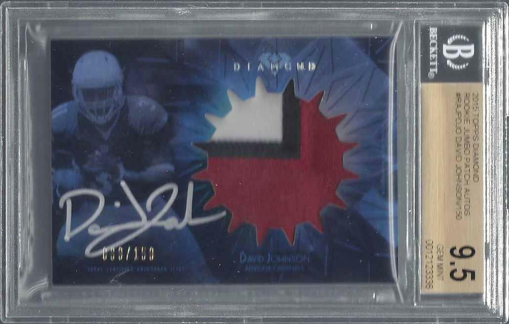 DAVID JOHNSON 2015 TOPPS DIAMOND RPA JUMBO 3 COLOR PATCH AUTO RC /150 BGS 9.5 10