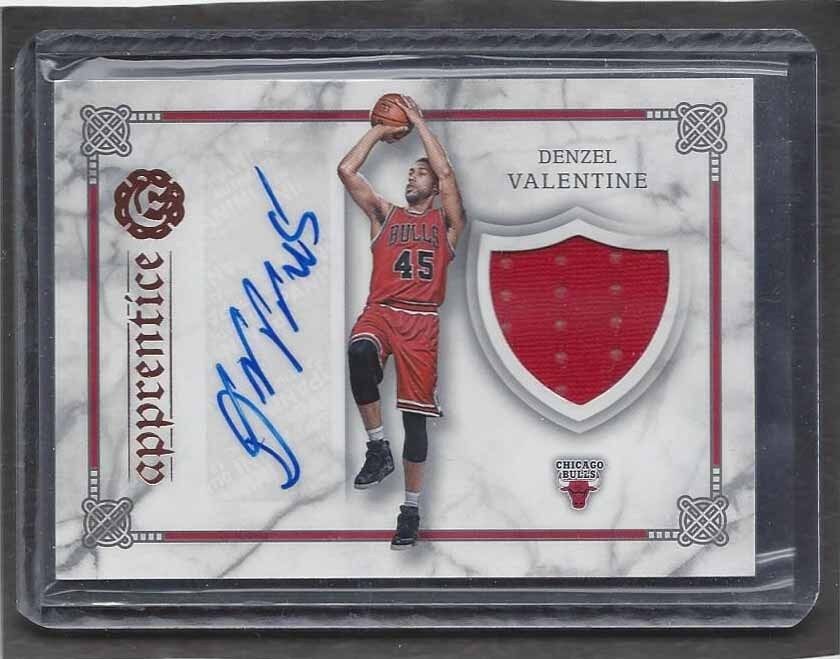 DENZEL VALENTINE 2016-17 EXCALIBUR APPRENTICE BULLS ROOKIE JERSEY AUTO RC #13