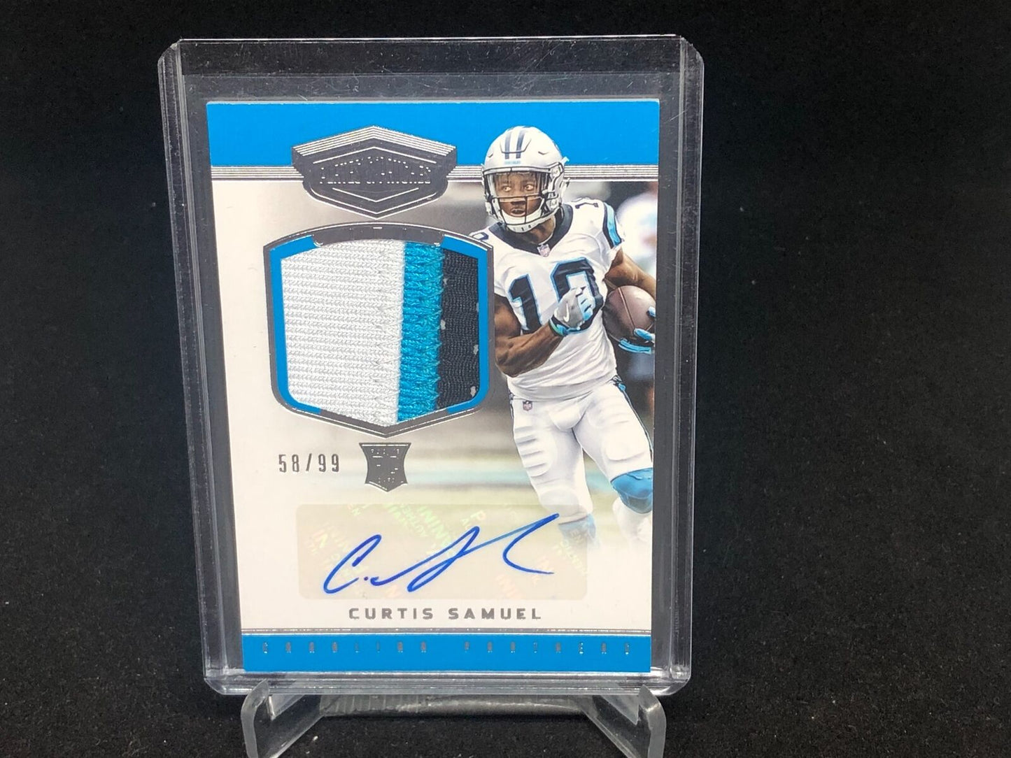 CURTIS SAMUEL 2017 PANINI PLATES & PATCHES 3 CLR PATCH AUTO RC #D 58/99