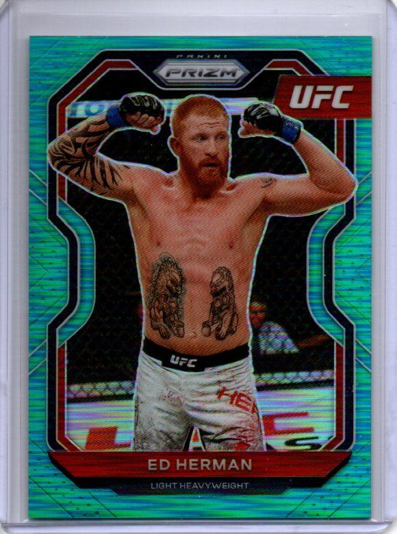 ED HERMAN 2021 PANINI PRIZM UFC TEAL PRIZM #D 39/49