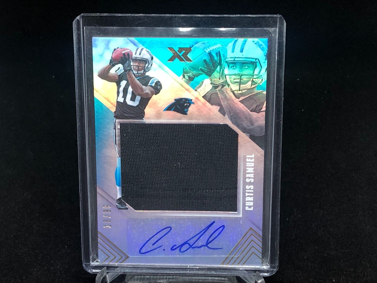 CURTIS SAMUEL 2017 PANINI XR JUMBO JERSEY RELIC AUTO RC #D 18/99