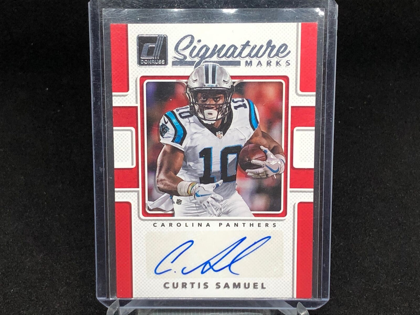 CURTIS SAMUEL 2017 PANINI DONRUSS RED SIGNATURE MARKS AUTO RC
