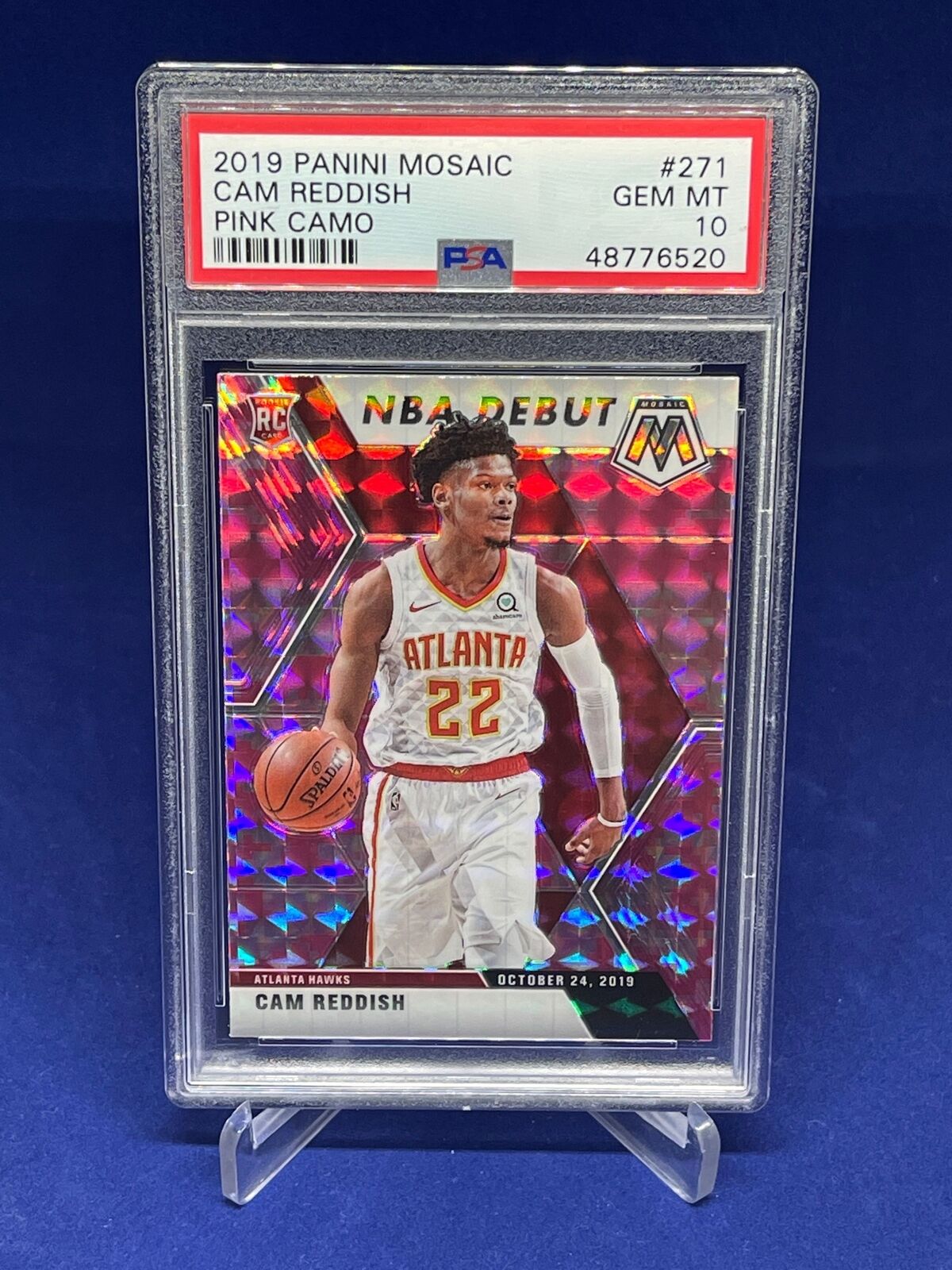 CAM REDDISH 2019-20 PANINI MOSAIC DEBUT PINK CAMO PRIZM RC #271 PSA 10 GEM MINT