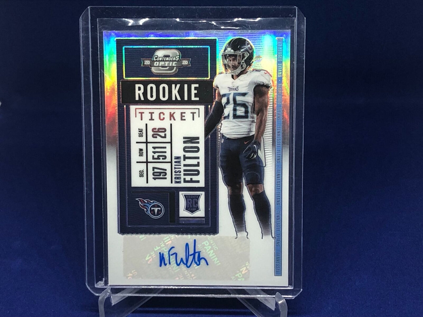 KRISTIAN FULTON 2020 PANINI CONTENDERS OPTIC RC TICKET SILVER PRIZM AUTO RC #155