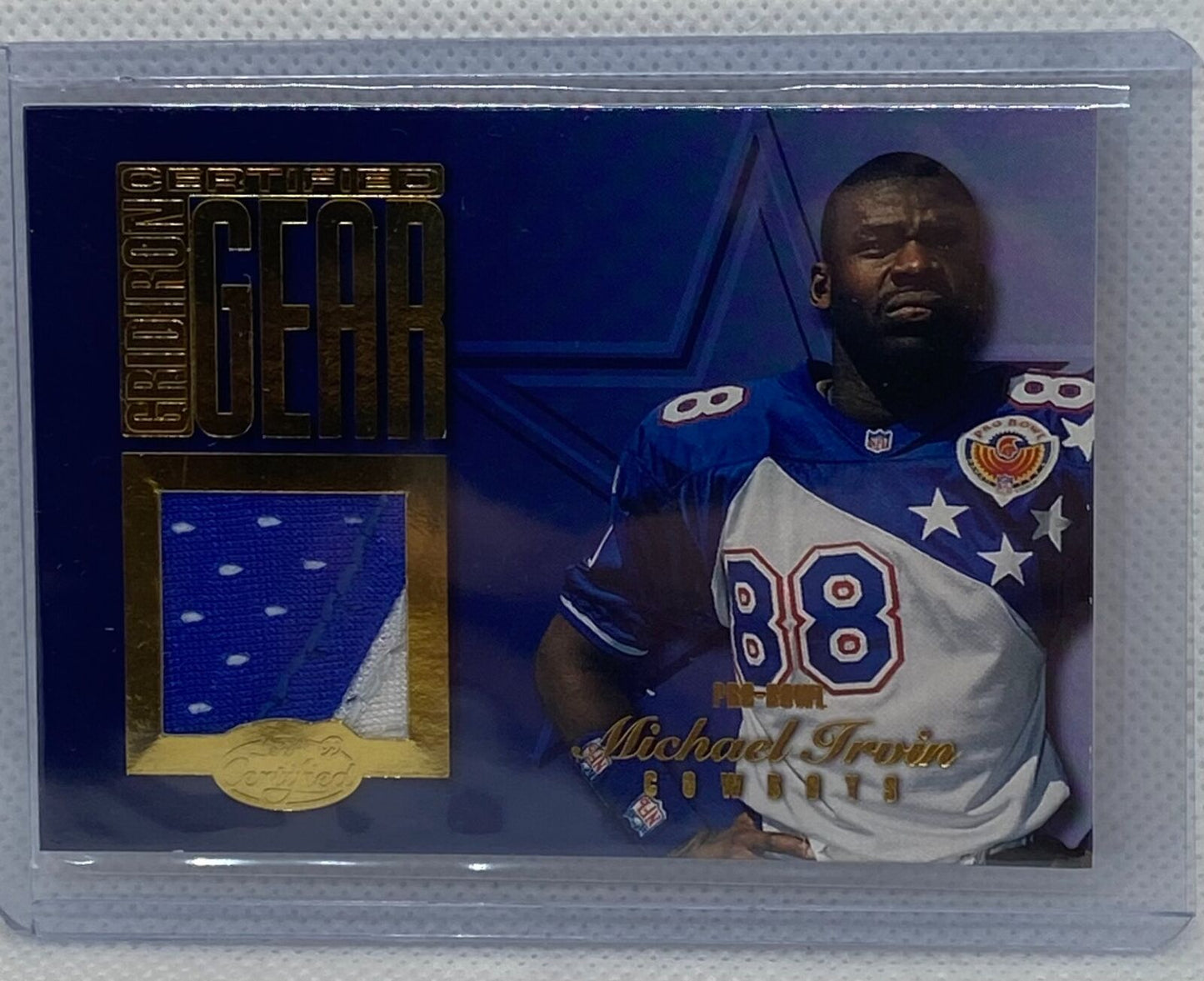 MICHAEL IRVIN 1999 DONRUSS GRIDIRON GEAR 2 COLOR PATCH #D 272/300