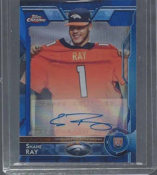 SHANE RAY 2015 TOPPS CHROME MINI BLUE REFRACTOR ROOKIE AUTO RC #D 4/35