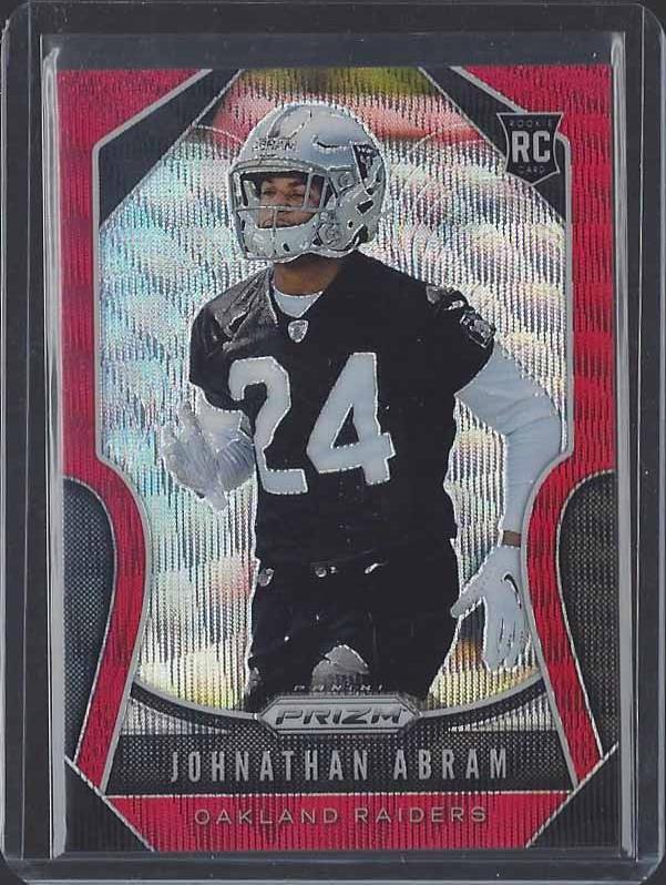 JOHNATHAN ABRAM 2019 PANINI PRIZM RUBY RED WAVE ROOKIE PRIZMS RC #D 47/149
