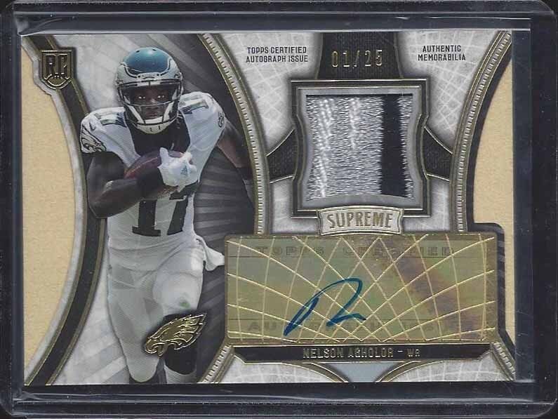 NELSON AGHOLOR 2015 TOPPS SUPREME GOLD RPA 3 COLOR LOGO PATCH AUTO RC #D 1/25