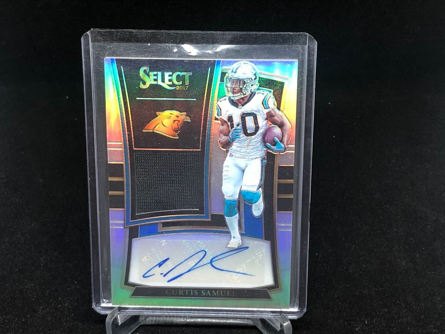 CURTIS SAMUEL 2017 PANINI SELECT SILVER PRIZM JERSEY AUTO RC #D 58/199
