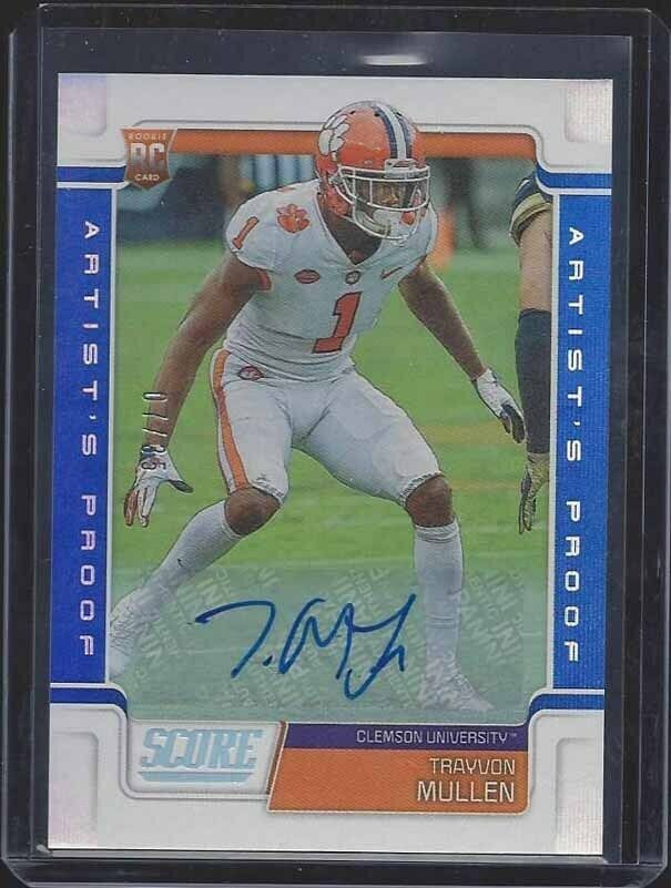 TRAYVON MULLEN JR 2019 SCORE ARTIST'S PROOF BLUE ROOKIE AUTO RC #D 7/35