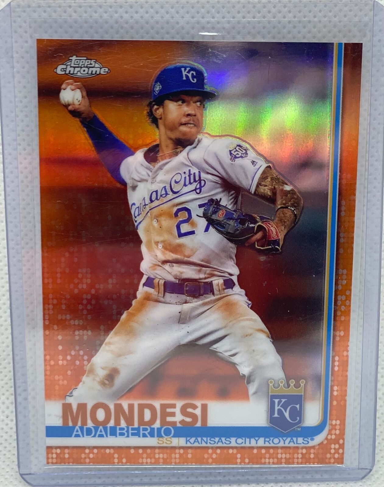 ADALBERTO MONDESI 2019 TOPPS CHROME ORANGE REFRACTOR #D 19/25