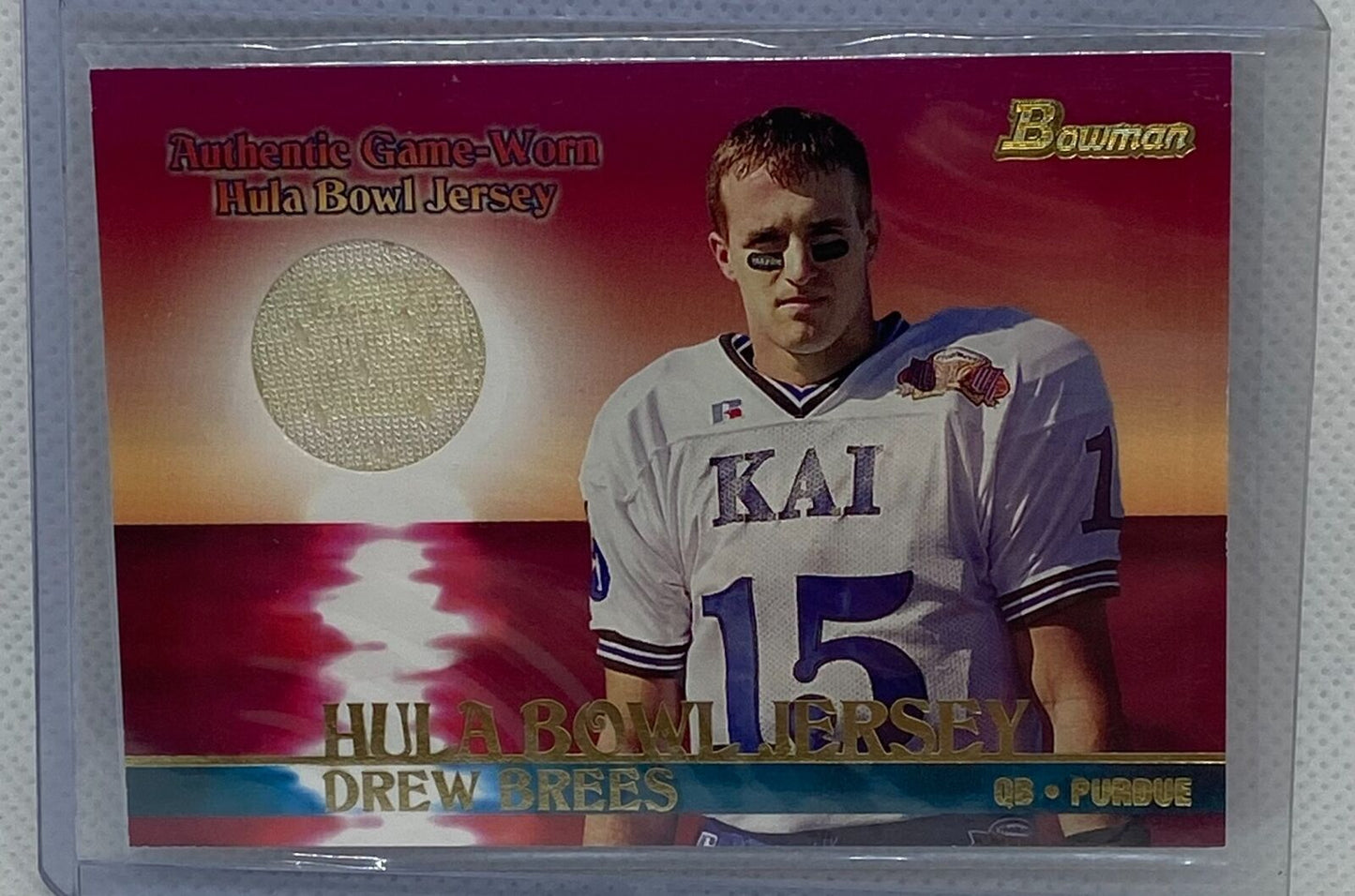 DREW BREES 2001 TOPPS BOWMAN HULA BOWL JERSEY RC #BJ-DB