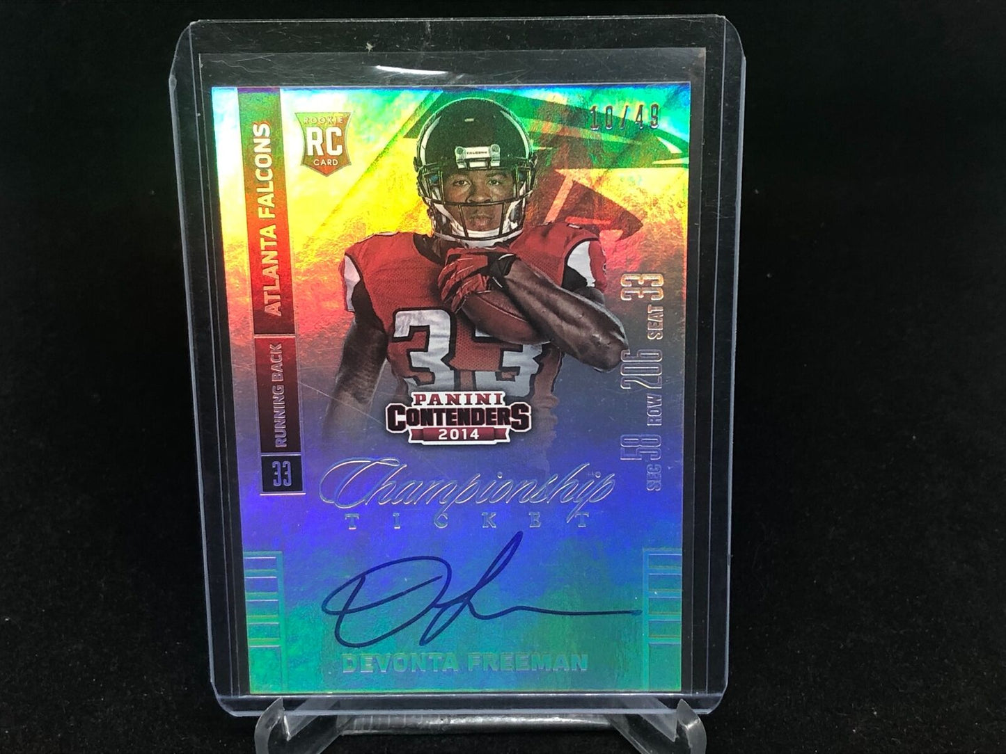 DEVONTA FREEMAN 2014 PANINI CONTENDERS CHAMPIONSHIP TICKET AUTO RC #D 10/49