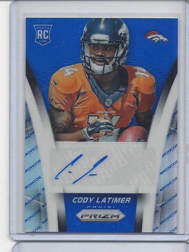 CODY LATIMER 2014 PANINI PRIZM BLUE TEAM LOGO PRIZMS ROOKIE AUTO RC #D 11/50