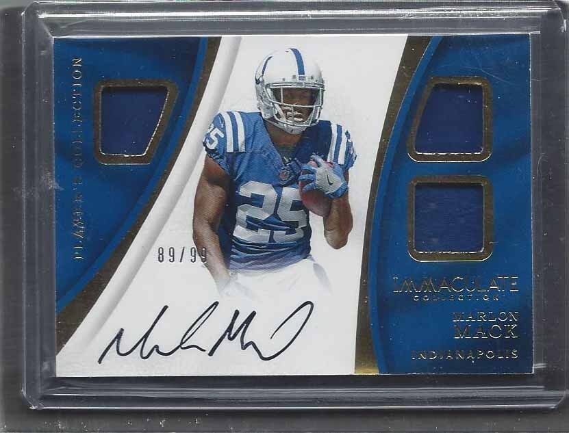 MARLON MACK 2017 IMMACULATE COLLECTION TRIPLE JERSEY ON CARD AUTO RC #D /99