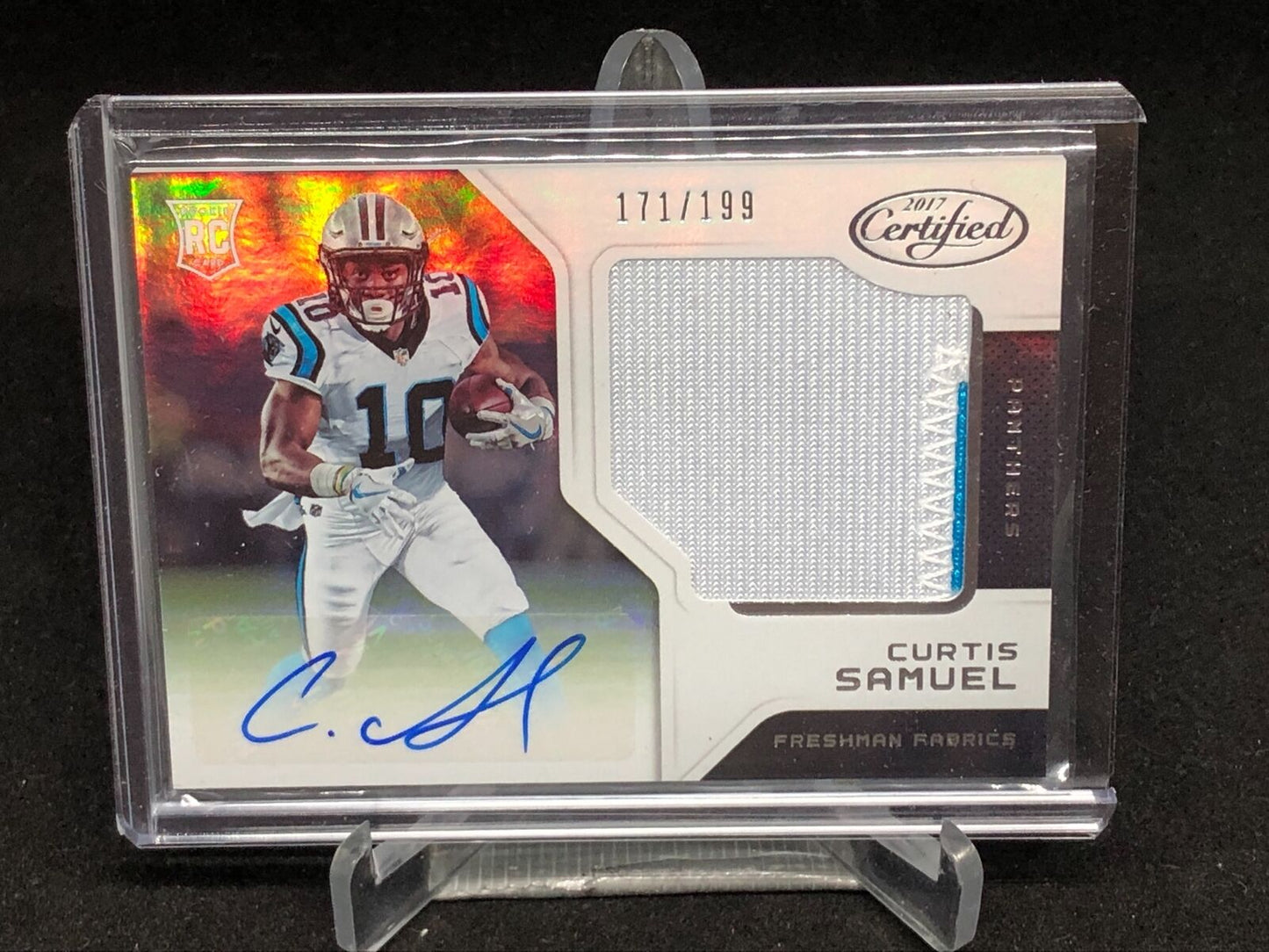 CURTIS SAMUEL 2017 CERTIFIED FRESHMAN FABRIC 2 CLR PATCH AUTO RC #D 171/199