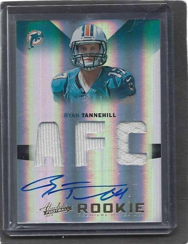 RYAN TANNEHILL 2012 ABSOLUTE RPM SILVER AFC TRIPLE JERSEY ON CARD AUTO RC #D /49