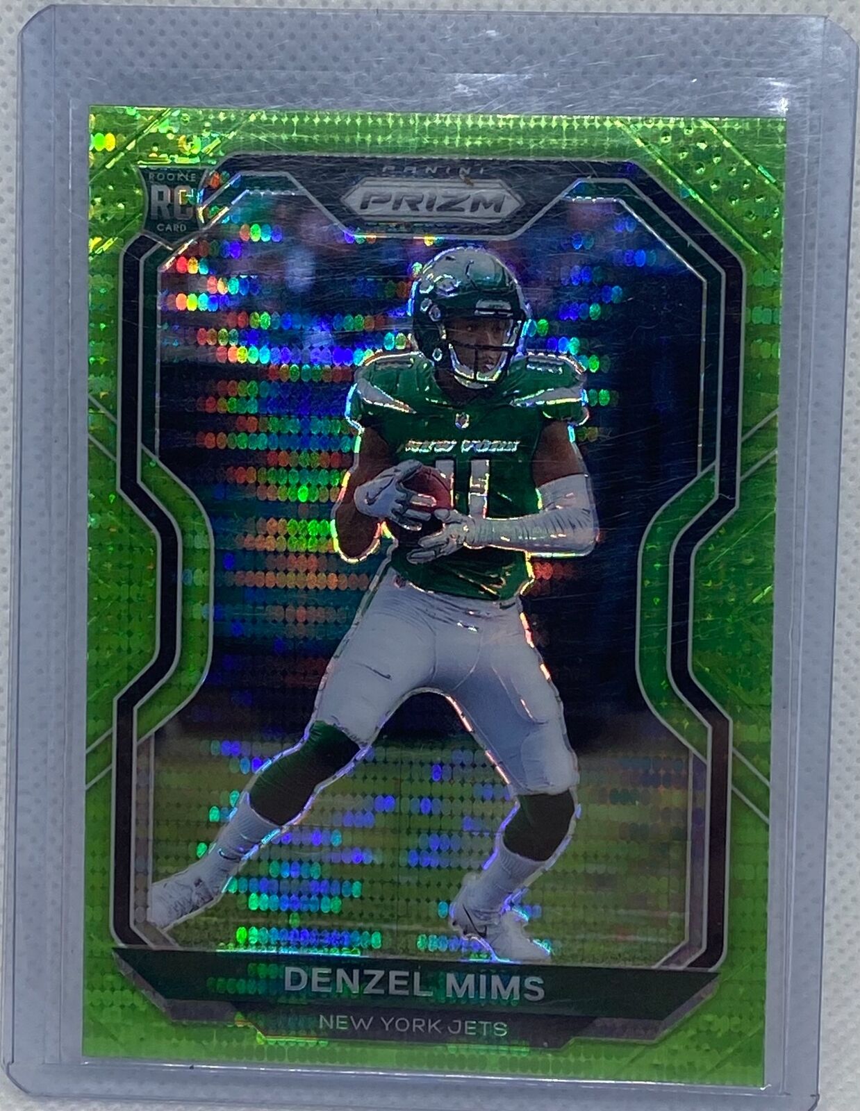 DENZEL MIMS 2020 PANINI PRIZM GREEN PULSAR RC #355