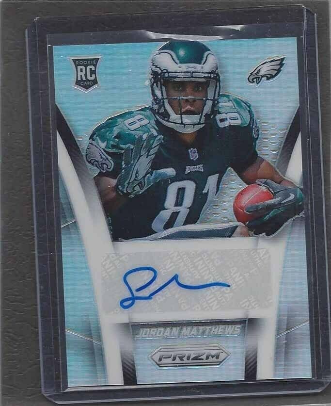 JORDAN MATTHEWS 2014 PANINI PRIZM SILVER PHILADELPHIA EAGLES AUTO RC #D 35/50