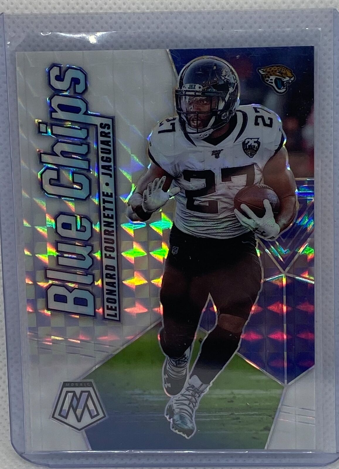 LEONARD FOURNETTE 2020 PANINI MOSAIC BLUE CHIPS WHITE PRIZM #D 11/25