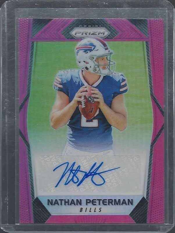 NATHAN PETERMAN 2017 PANINI PRIZM PINK PRIZM BUFFALO BILLS AUTO RC