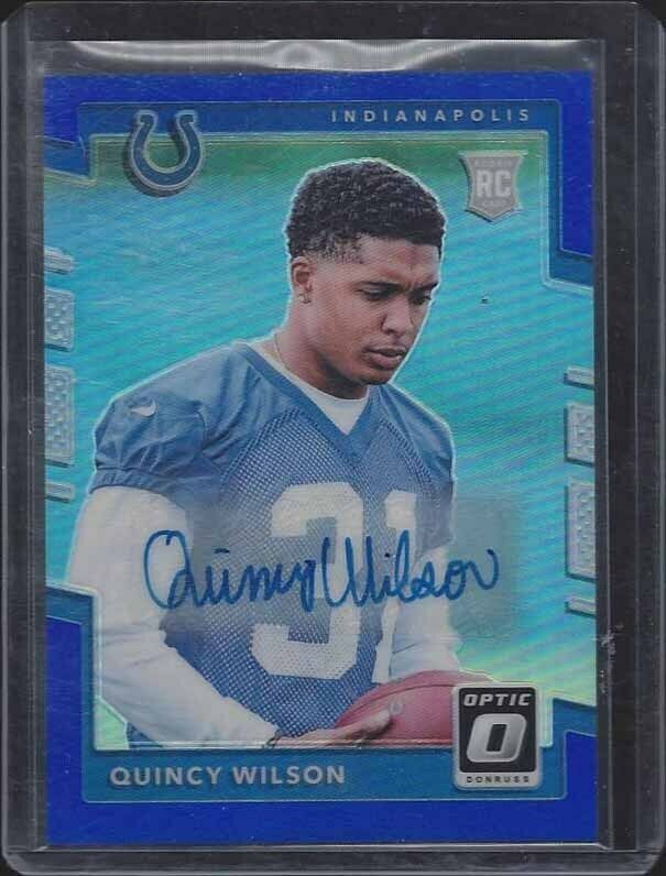 QUINCY WILSON 2017 DONRUSS OPTIC BLUE HOLO INDIANAPOLIS COLTS AUTO RC #D 63/75