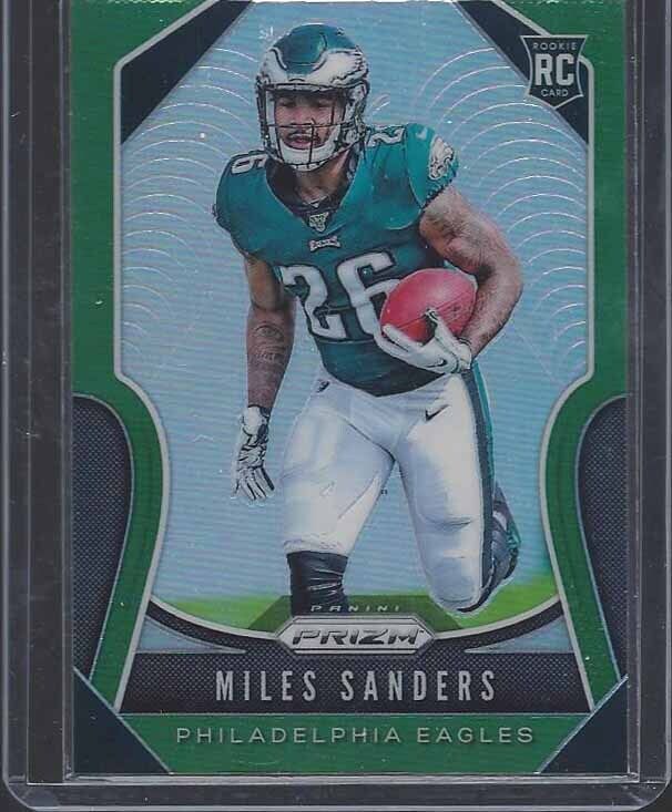 MILES SANDERS 2019 PANINI PRIZM GREEN ROOKIE PRIZMS RC #326