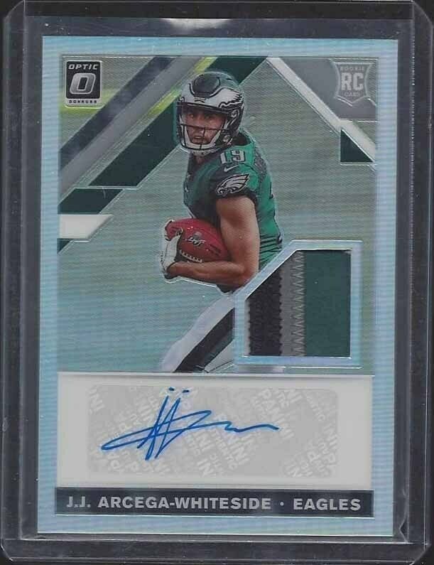 JJ ARCEGA WHITESIDE 2019 DONRUSS OPTIC HOLO RPA 4 COLOR PATCH AUTO RC #D 20/25