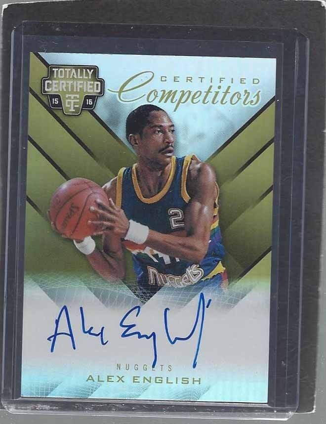 ALEX ENGLISH 2015-16 TOTALLY CERTIFIED COMPETITORS GOLD ON CARD AUTO #D 1/10