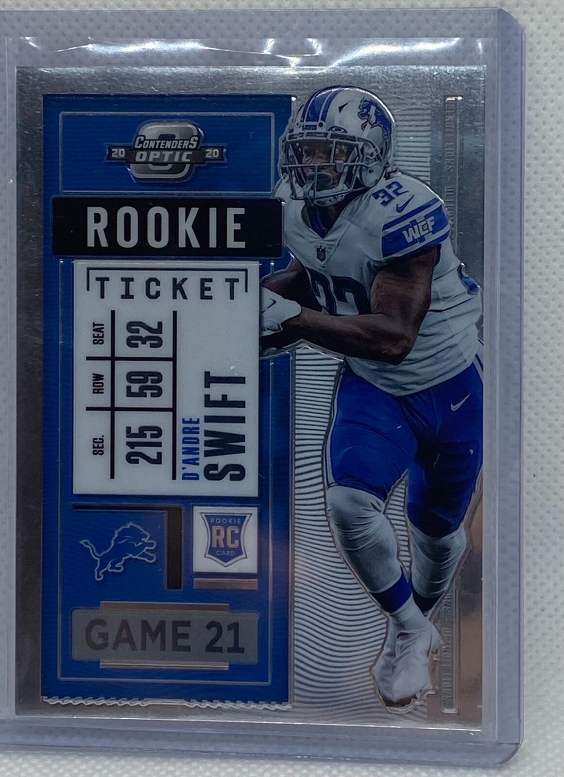 D'ANDRE SWIFT 2020 PANINI CONTENDERS OPTIC ROOKIE TICKET RC #70