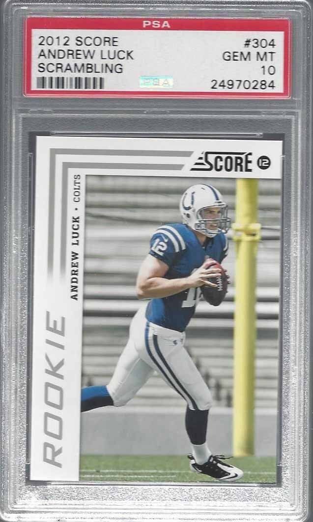 ANDREW LUCK 2012 SCORE SCRAMBLING ROOKIE COLTS RC #304 PSA 10 GEM MINT