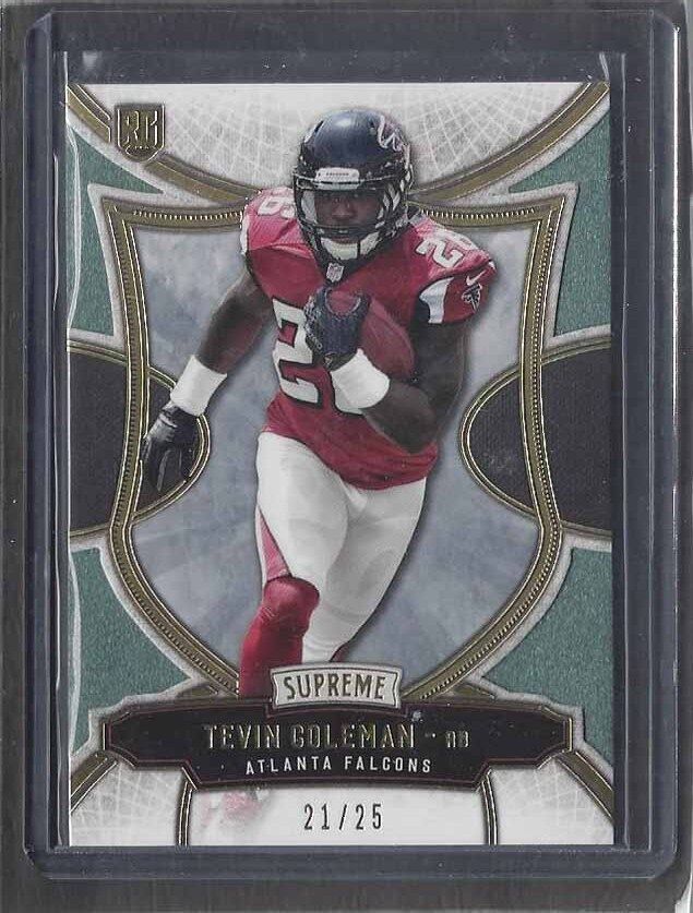TEVIN COLEMAN 2015 TOPPS SUPREME GREEN ROOKIE RC #D 21/25